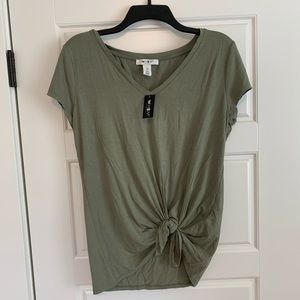 NWT WHBM Tie Front V Neck T